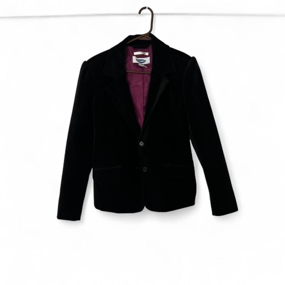 Women's black velvet blazer by Old Navy size Medium‎ (M5)